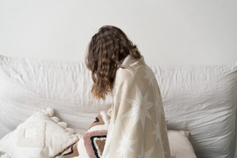 person in night gown / robe